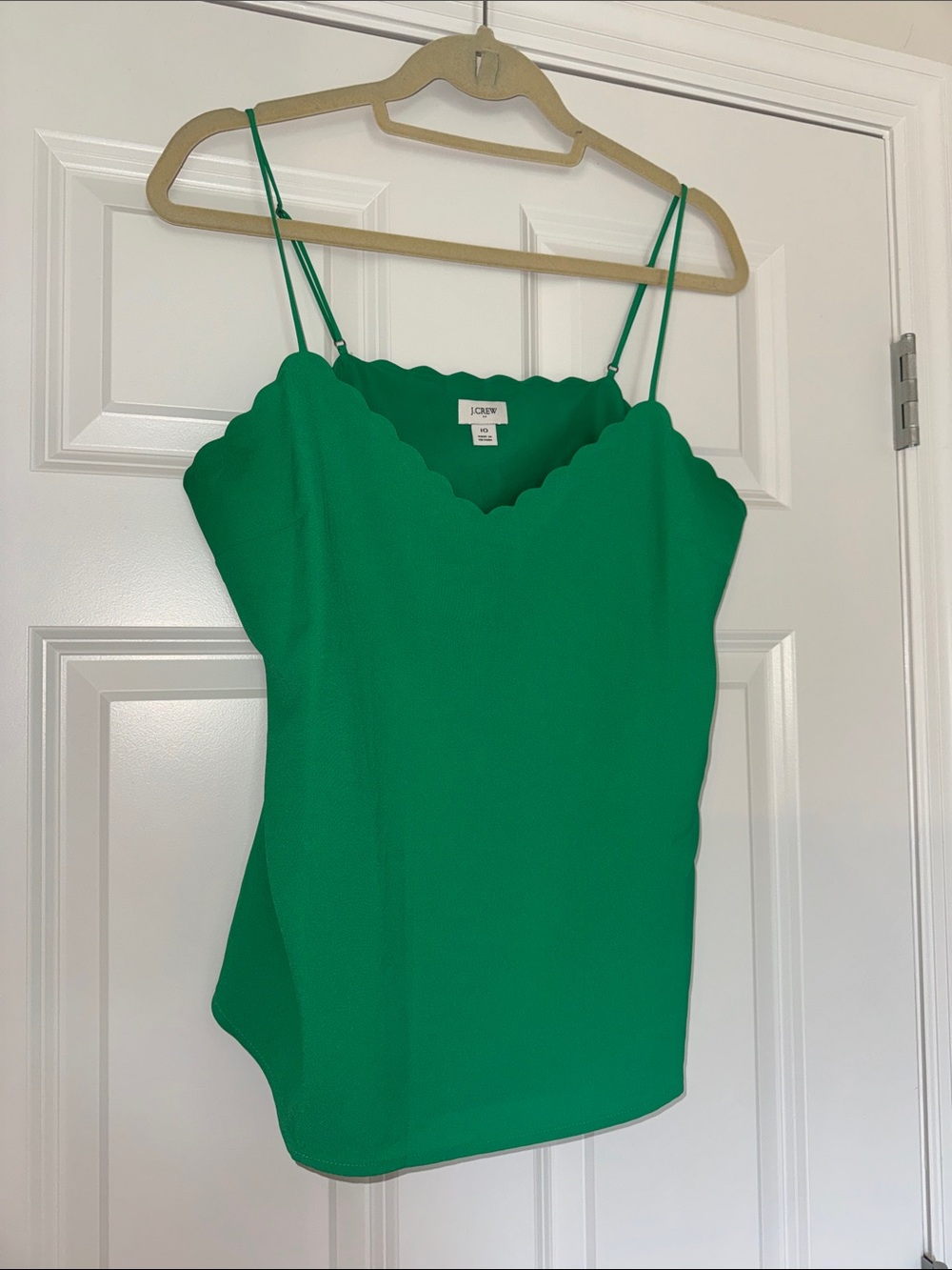 J. Crew Emerald Scallop-Edge Spaghetti Strap Camisole